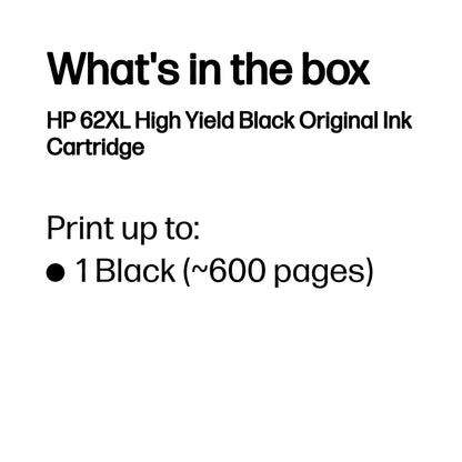 HP 62XL High Yield Black Original Ink Cartridge