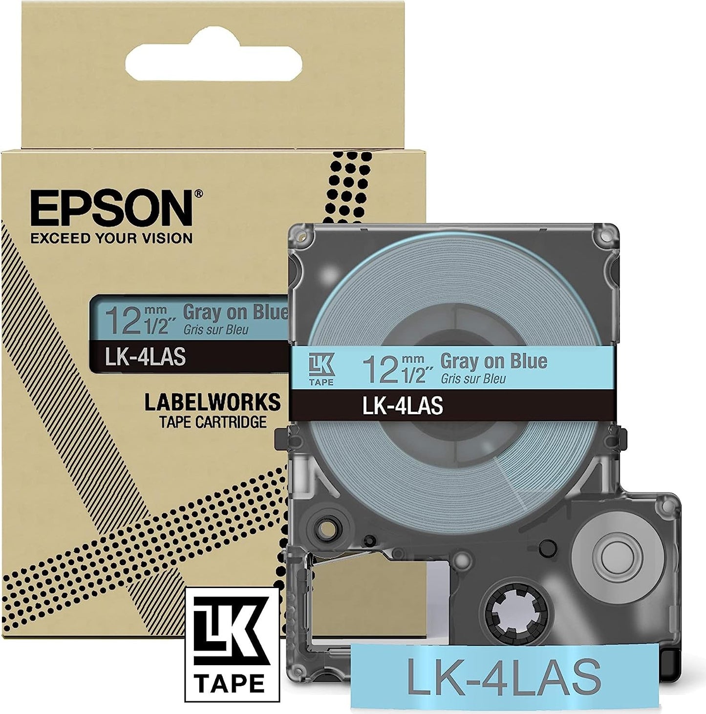 EPSON LK-4LAS COLOUR TAPE 12MM BLUE/GREY (8M)