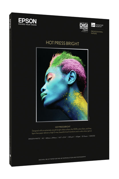 Epson Hot Press Bright, A3+, 25 Sheets