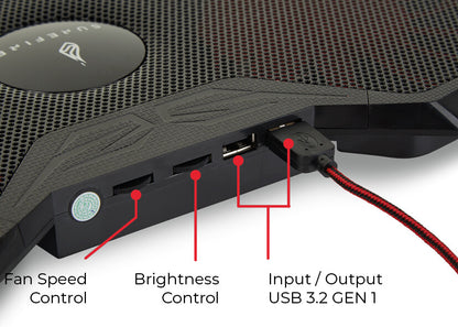 SureFire Bora laptop cooling pad 43.2 cm (17") 1200 RPM Black