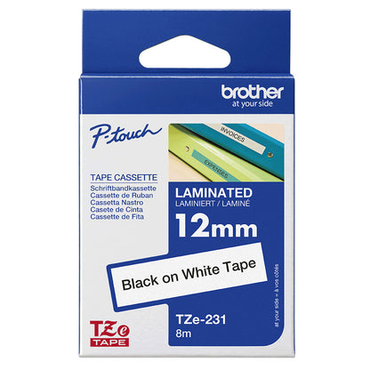 Brother TZE-231 label-making tape Black on white