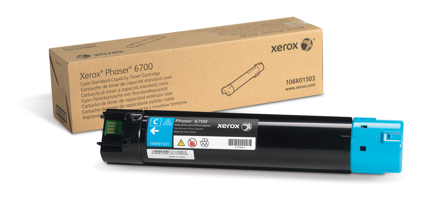 Xerox Genuine Phaser 6700 Cyan Toner Cartridge - 106R01503