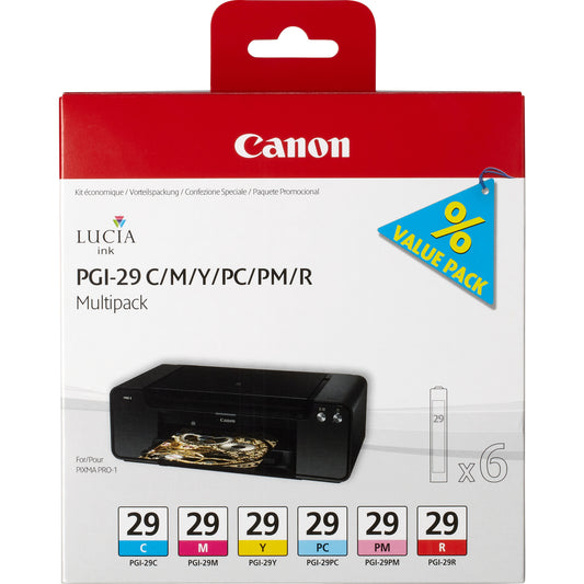 Canon PGI-29 C/M/Y/PC/PM/R 6 Ink Cartridge Multipack