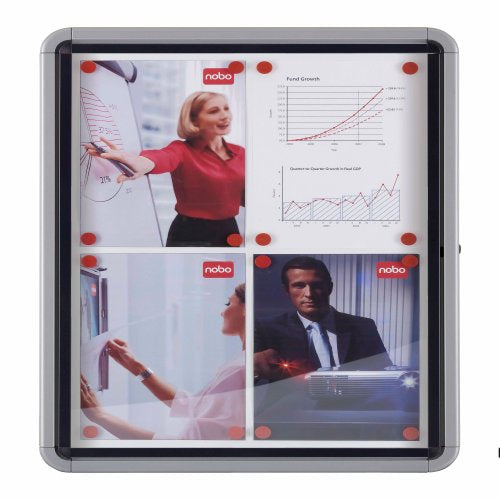 Nobo Premium Plus Outdoor Magnetic Lockable Notice Board 9xA4