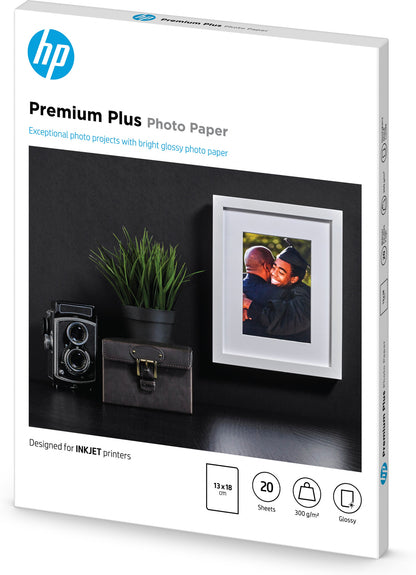 HP Premium Plus Glossy Photo Paper-20 sht/13 x 18 cm