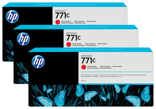 HP 771C 3-pack 775-ml Chromatic Red DesignJet Ink Cartridges