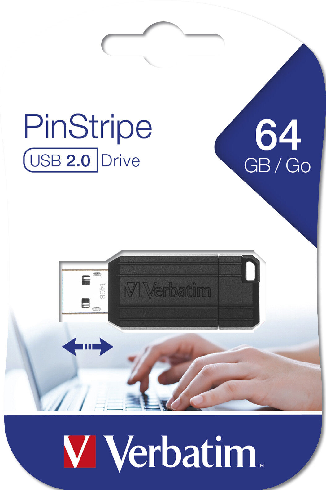 Verbatim PinStripe - USB Drive 64 GB - Black