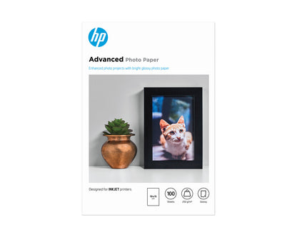 HP Advanced Glossy Photo Paper-100 sht/10 x 15 cm borderless