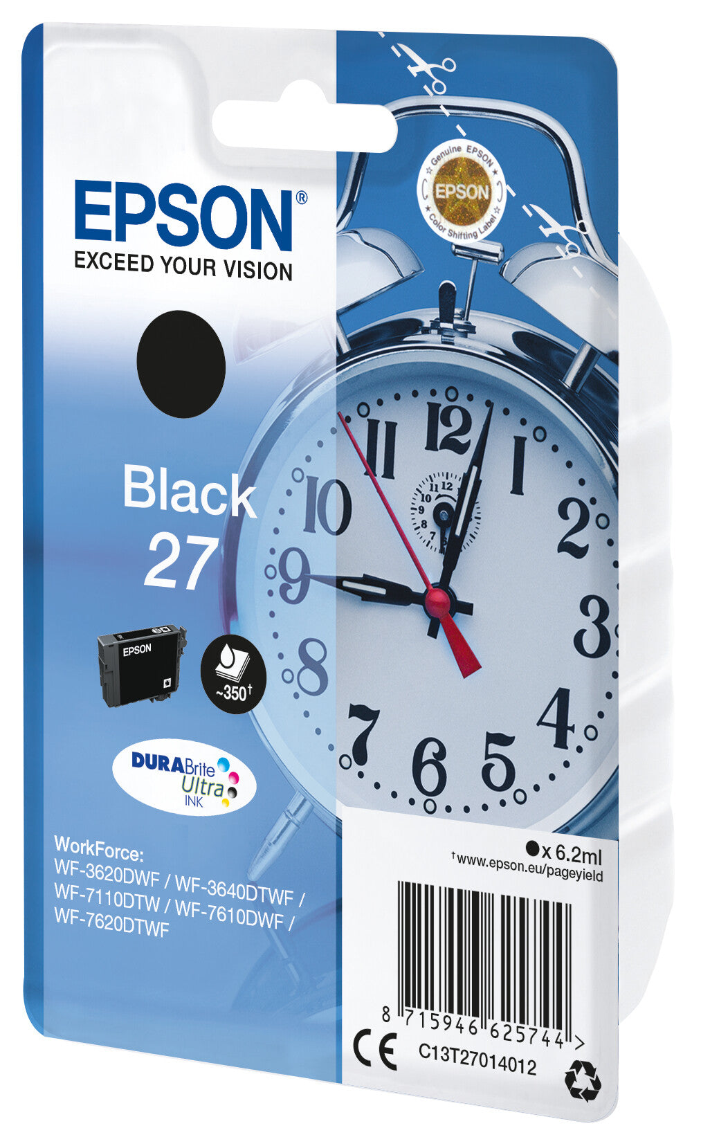 Epson Alarm clock Singlepack Black 27 DURABrite Ultra Ink