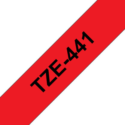 Brother Laminated tape 18mm x 8mm, Black on Red TZE-441