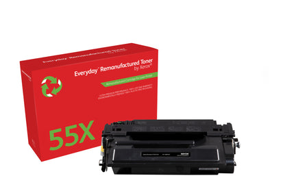 Everyday™ Mono Remanufactured Toner by Xerox compatible with HP 55X (CE255X), High capacity