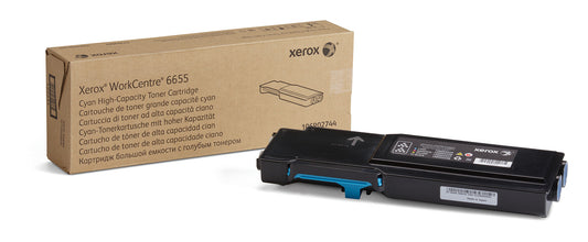 Xerox Genuine WorkCentre® 6655/6655i Cyan High capacity Toner Cartridge (7500 Pages) - 106R02744