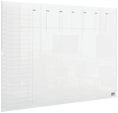 Nobo Transparent Acrylic Mini Whiteboard Weekly Planner Desktop or Wall Mounted A3