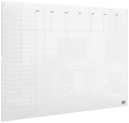 Nobo Transparent Acrylic Mini Whiteboard Weekly Planner Desktop or Wall Mounted A3