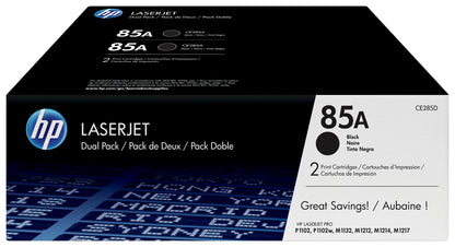 HP 85A 2-pack Black Original LaserJet Toner Cartridges