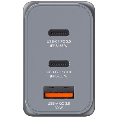 Verbatim GNC-65 GaN Charger 65W with 2 x USB-C PD 65W / 1 x USB-A QC 3.0 (EU/UK/US)