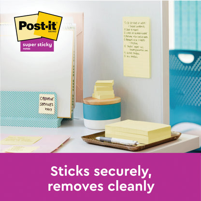 Post-it Super Sticky Recycled 47.6x47.6mm Yellow (Pack of 12) 622RSS12CY