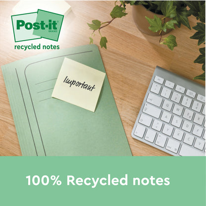 Post-it Super Sticky Recycled 47.6x47.6mm Yellow (Pack of 12) 622RSS12CY