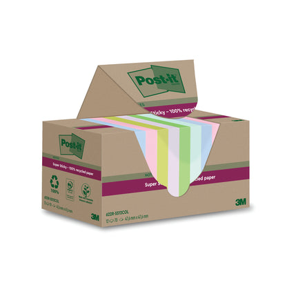 Post-it Super Sticky Recycle 47.6x47.6 Assorted (Pack of 12) 622RSS12COL