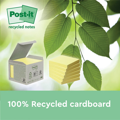 Post-it Super Sticky Recycled 76x76mm Yellow (Pack of 12) 654 RSS12CY