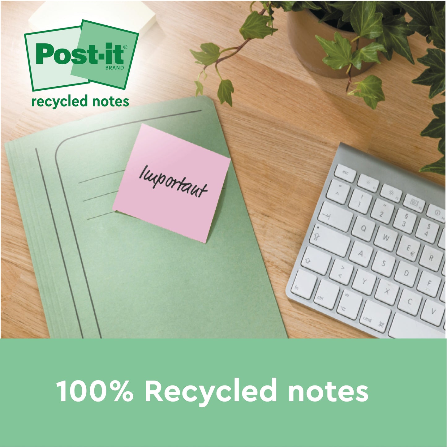 Post-it Super Sticky Recycled 76x76mm Assorted (Pack of 12) 654 RSS12COL