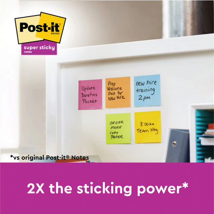 Post-it Super Sticky Recycled 76x76mm Assorted (Pack of 12) 654 RSS12COL