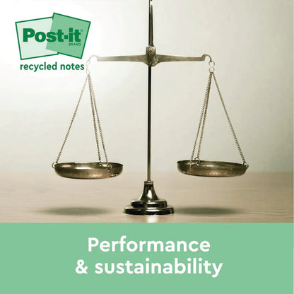 Post-it Super Sticky Recycle 76x76mm Yellow (Pack of 18) 654 RSSCY 14+4F