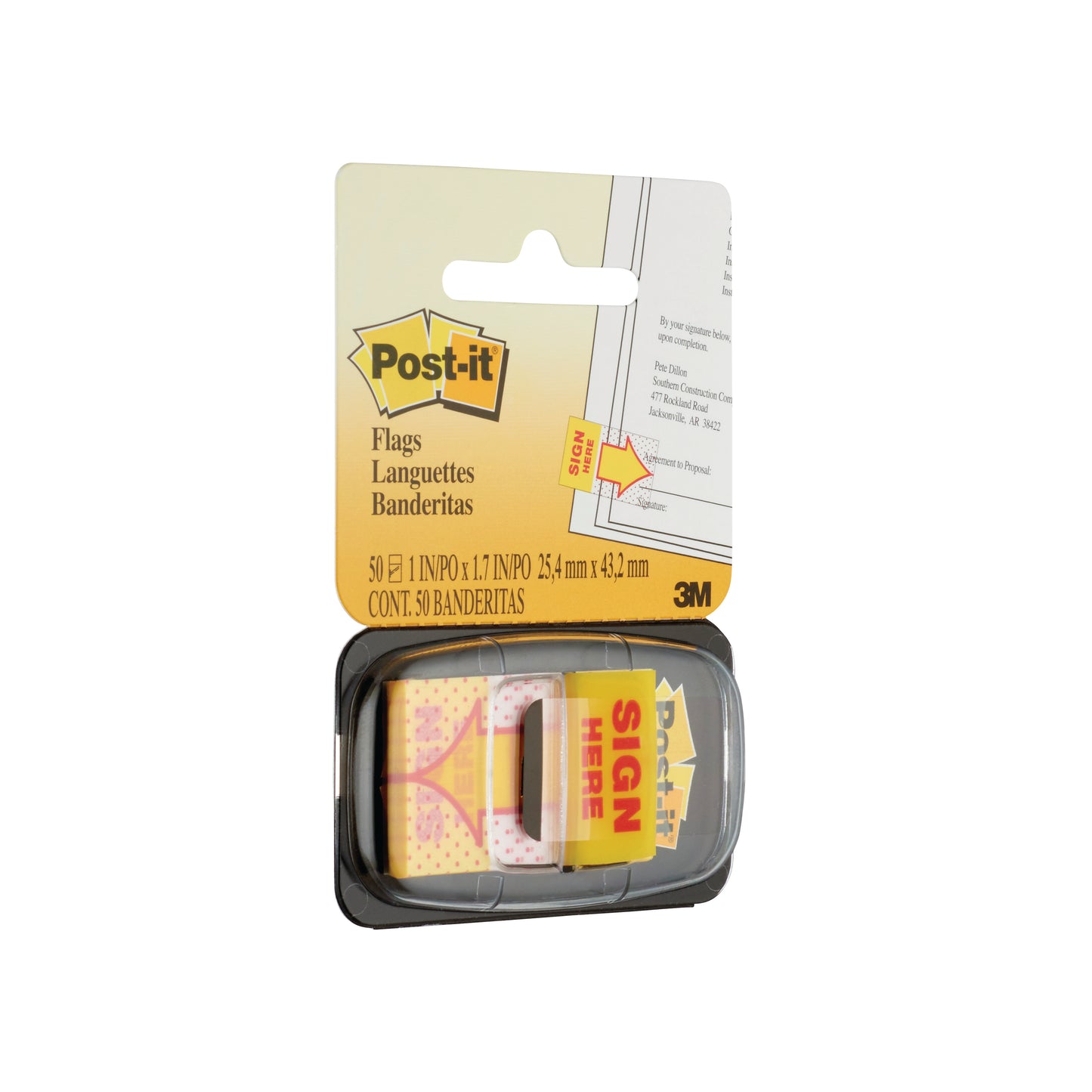 Post-it Index Tabs Sign Here Yellow (Pack of 50) 680-9
