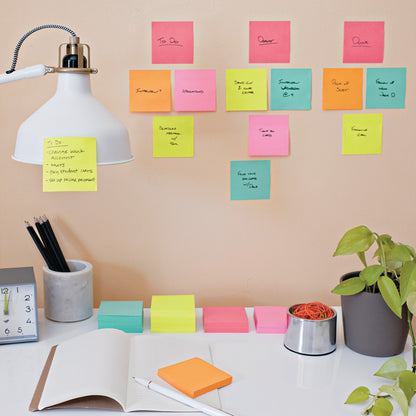 Post-it Super Sticky Notes 76x76mm 90 Sheets Cosmic 8 + 4 FREE (Pack of 12) 654-SSCOS-P8+4