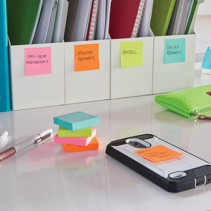 Post-it Super Sticky Notes 76x76mm 90 Sheets Cosmic 8 + 4 FREE (Pack of 12) 654-SSCOS-P8+4