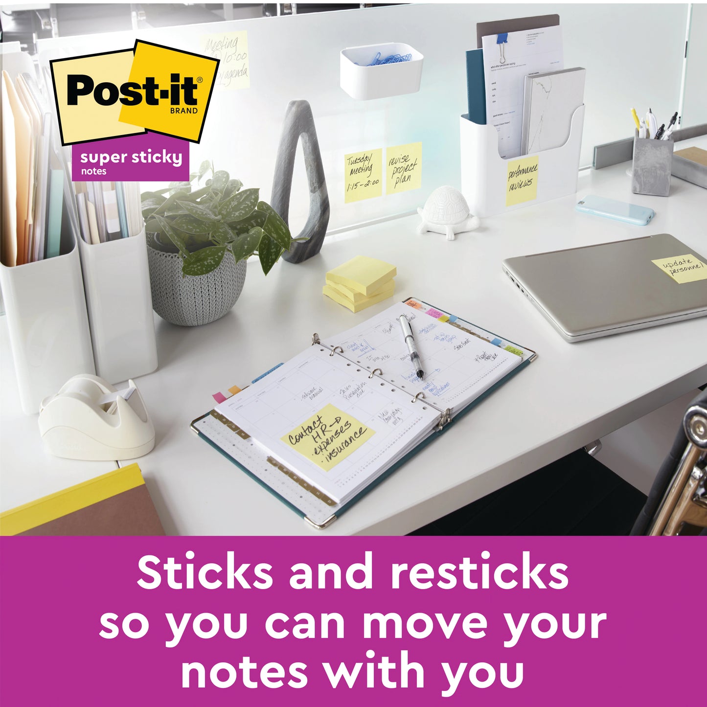 Post-it Super Sticky Notes 47.6x47.6 90 Sheets Canary Yellow 8+4 FREE (Pack of 12) 622-SSCY-P8+4