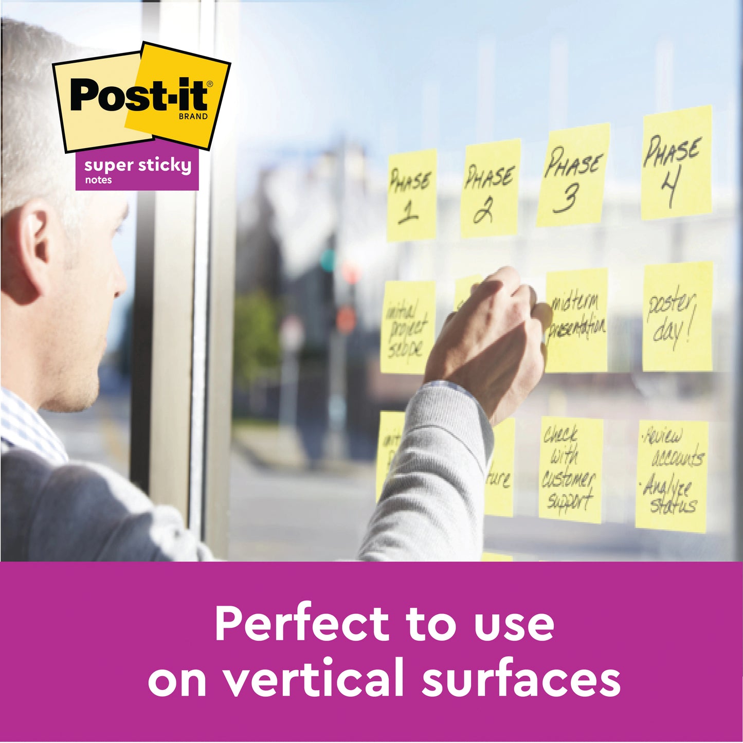Post-it Super Sticky Z-Notes 76x127mm 90 Sheets Canary Yellow (Pack of 12) R350-12SSCY