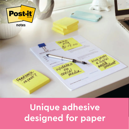 Post-it Notes 76x127mm 100 Sheets Canary Yellow (Pack of 12) 655-CY
