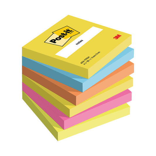 Post-It Colour Notes 76x76mm 100 Sheets Assorted (Pack of 6) 654-TFENN