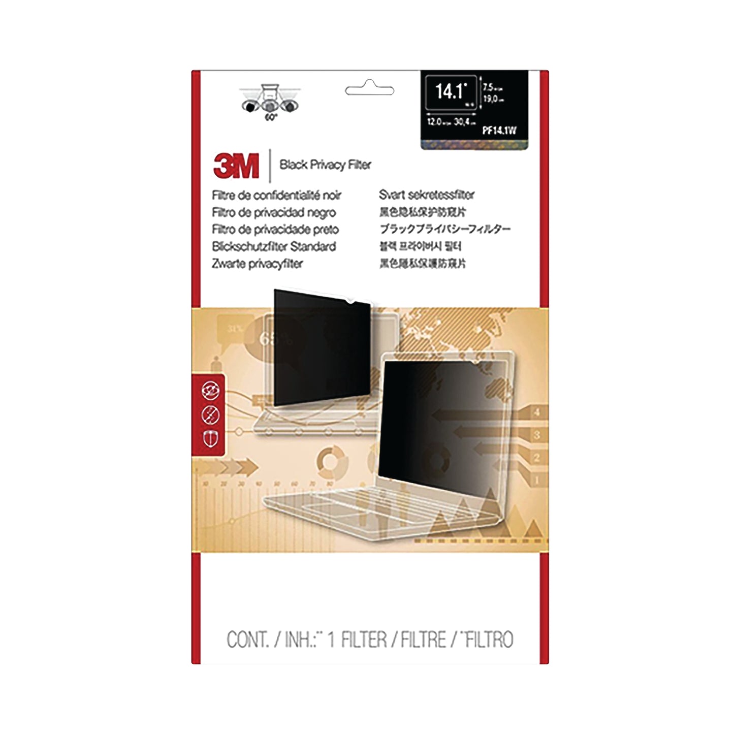 3M Privacy Filter for 14.1" Widescreen Laptop (16:10)