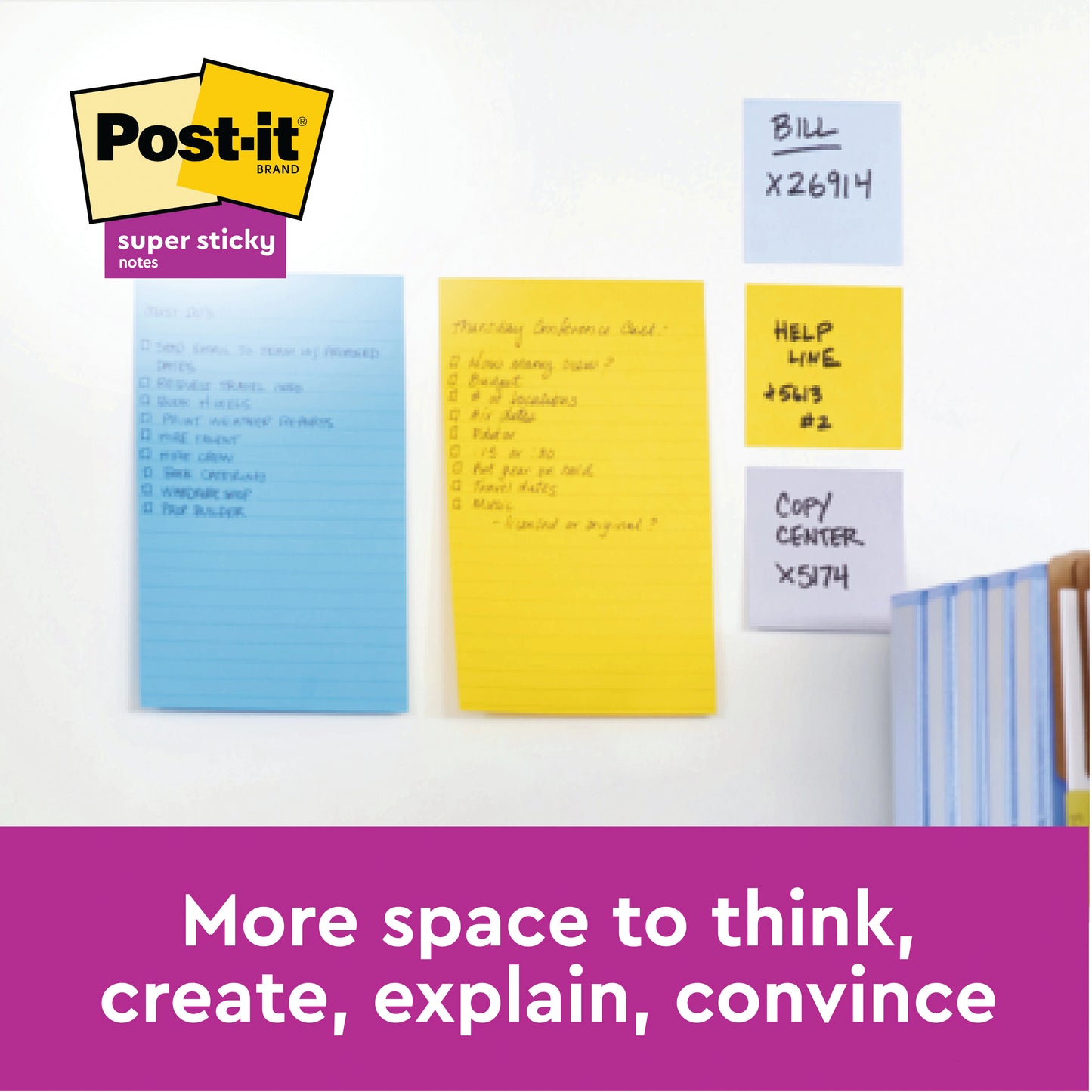 Post-It Super Sticky XL Notes 101x101mm Lined Miami (Pack of 3) 675-SS3-MIA