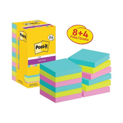 Post-it Super Sticky Notes Cosmic 76x76mm 90 Pack of 8 x4 FOC 7100259229