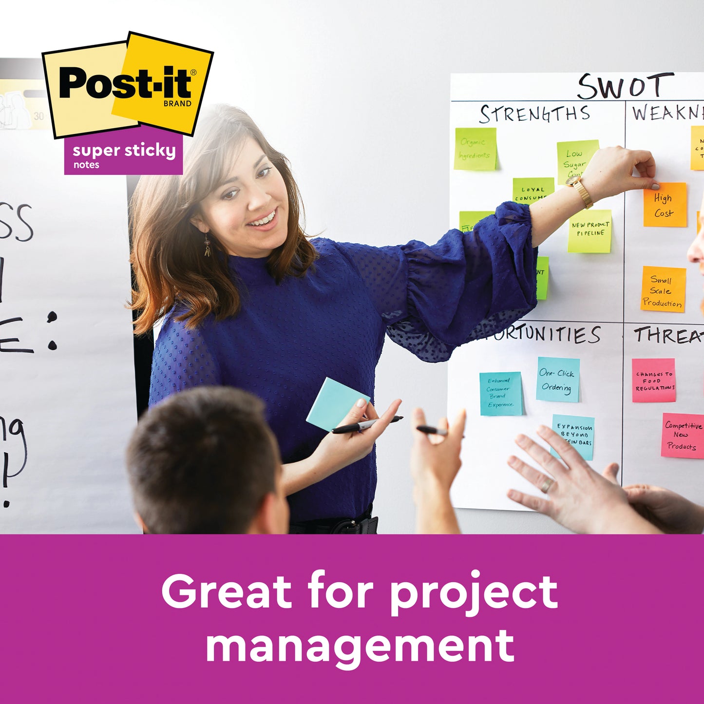 Post-it Super Sticky Notes 76x76mm 90 Sheets Cosmic (Pack of 6) 654-6SS-COS