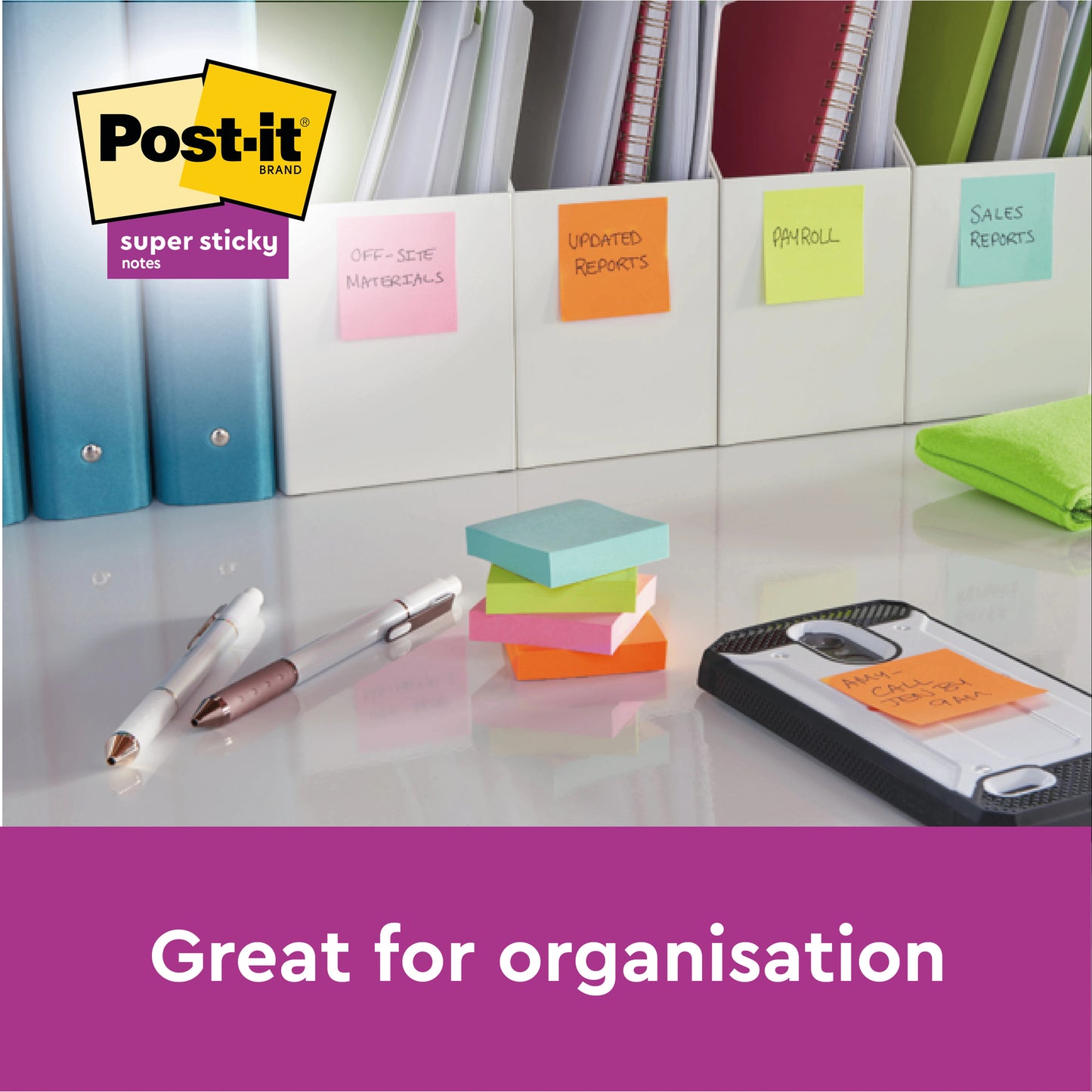 Post-it Super Sticky Z-Notes 76x76mm 90 Sheets Carnival (Pack of 6) R330-6SS-CARN