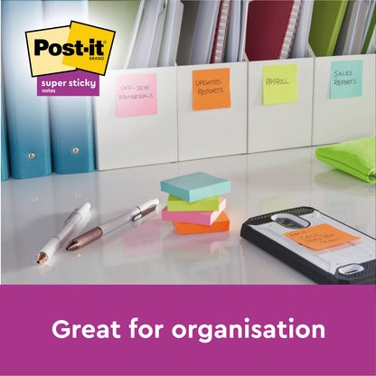 Post-it Super Sticky Z-Notes 76x76mm 90 Sheets Carnival (Pack of 6) R330-6SS-CARN