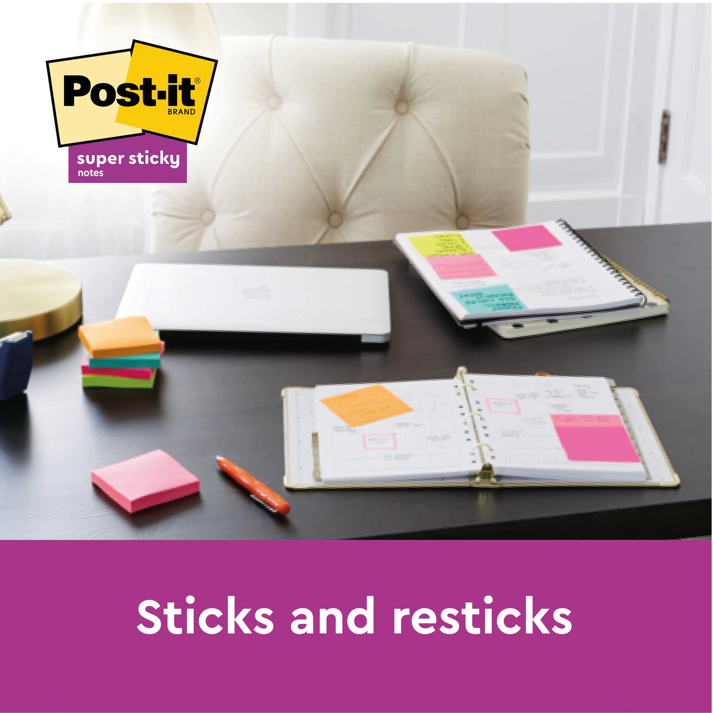 Post-it Super Sticky Z-Notes 76x76mm 90 Sheets Carnival (Pack of 6) R330-6SS-CARN
