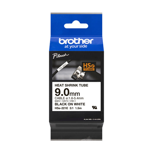 Brother HSE-221E label-making tape Black on white