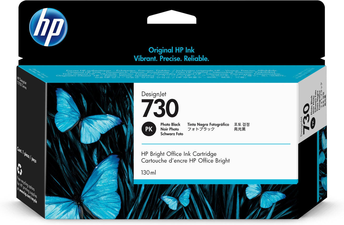 HP 730 130-ml Photo Black DesignJet Ink Cartridge