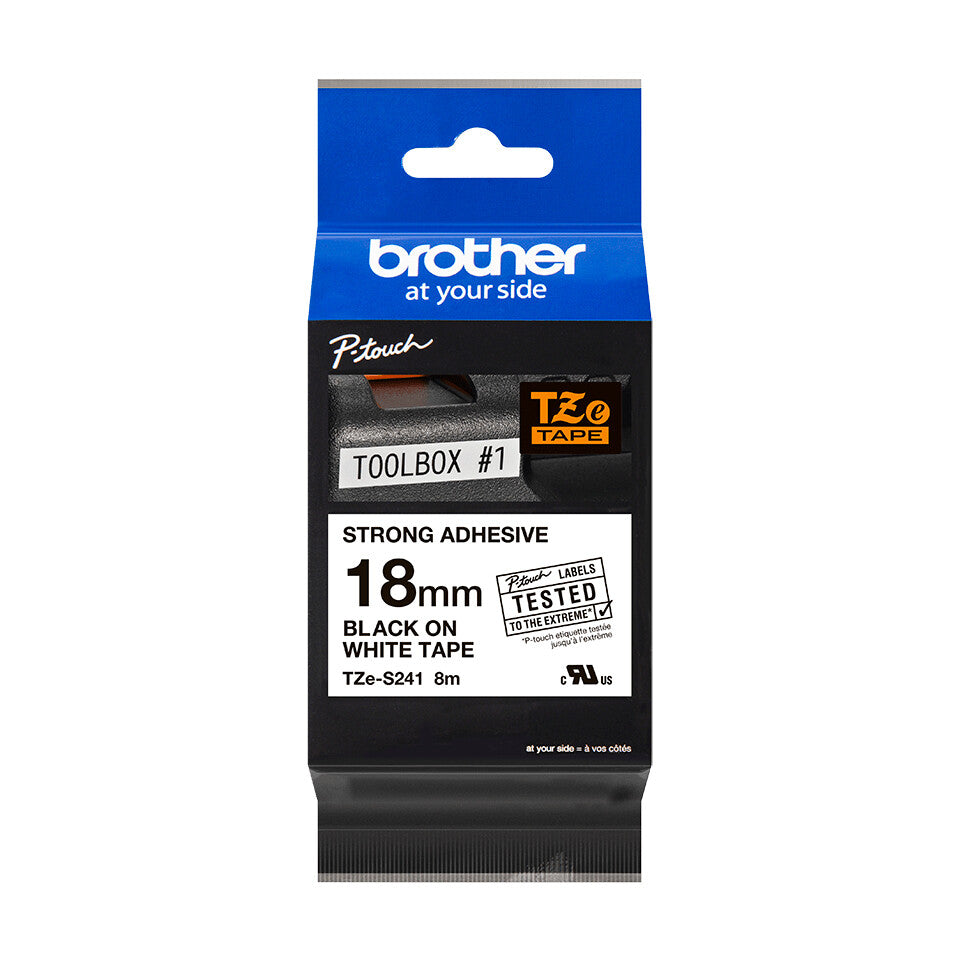 Brother TZE-S241 label-making tape Black on white TZ