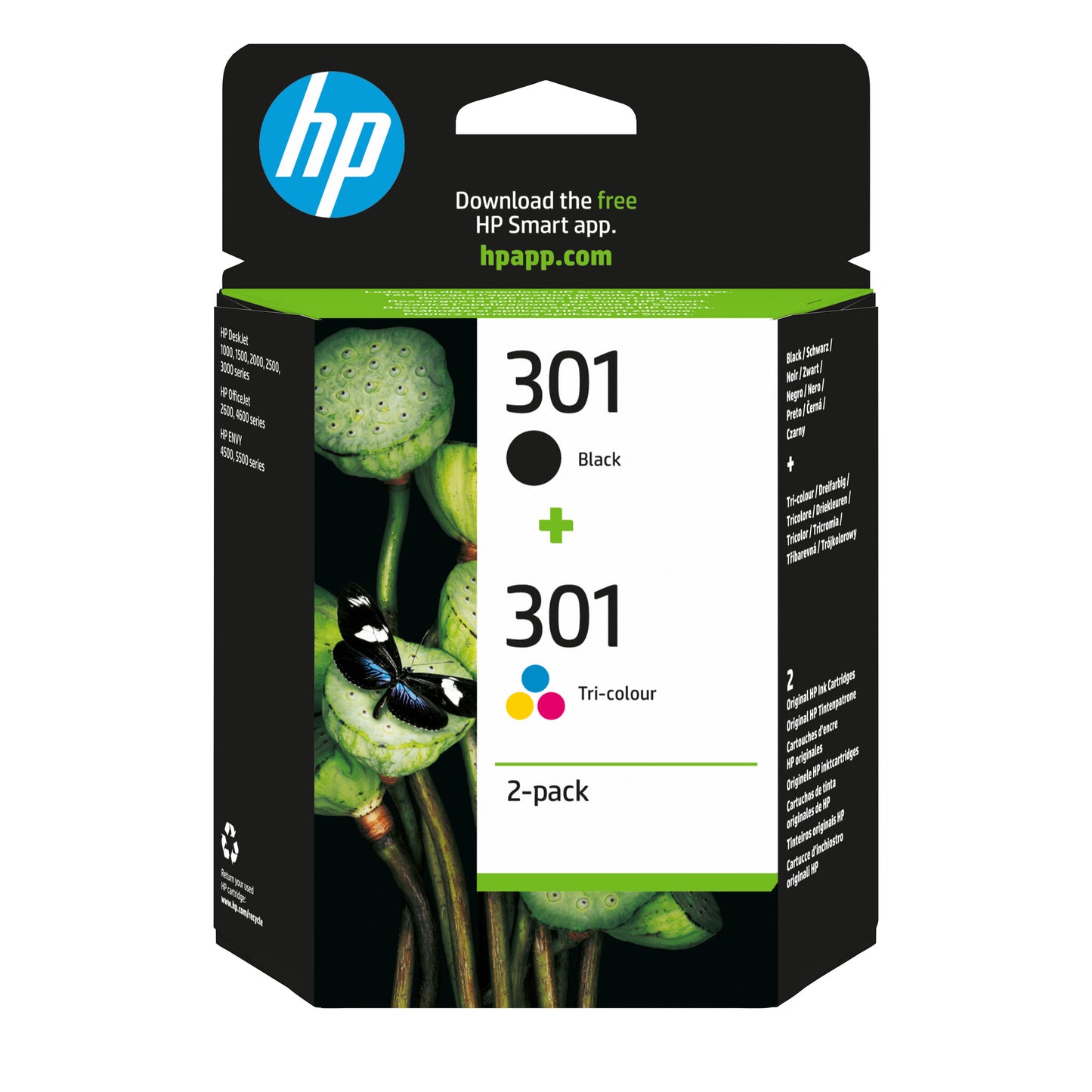 HP 301 2-pack Black/Tri-color Original Ink Cartridges