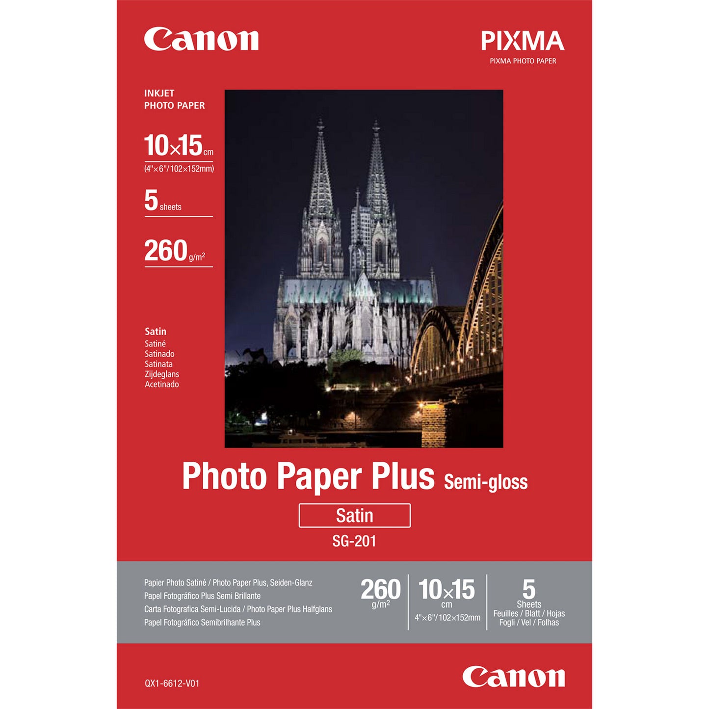 Canon SG-201 Semi-Gloss Photo Paper Plus 10x15cm - 5 Sheets