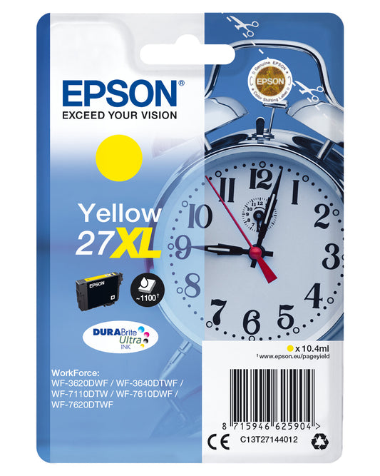 Epson Alarm clock Singlepack Yellow 27XL DURABrite Ultra Ink