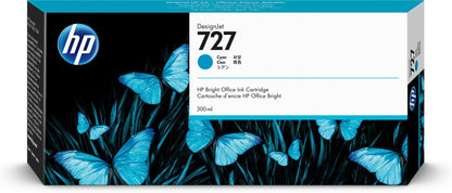 HP 727 300-ml Cyan DesignJet Ink Cartridge