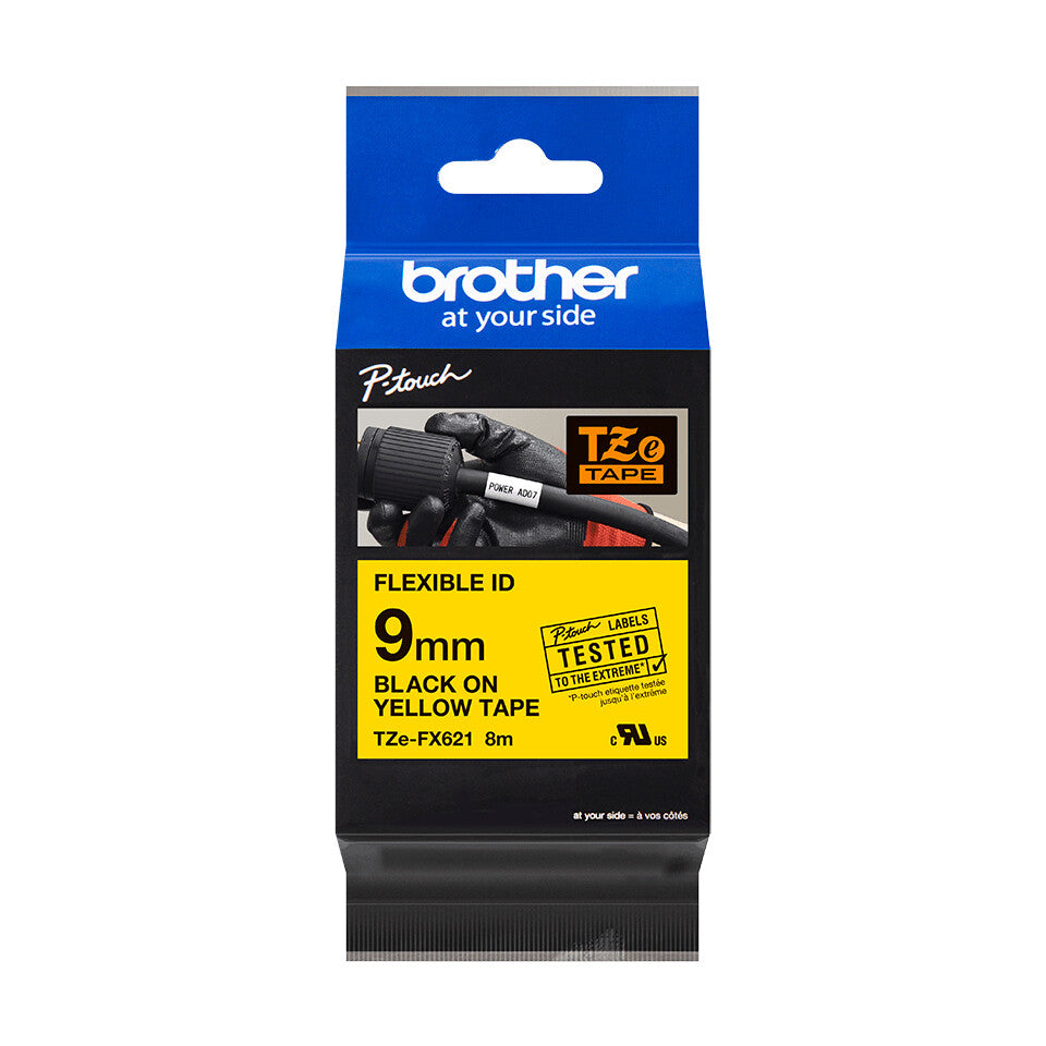 Brother TZE-FX621 label-making tape Black on yellow