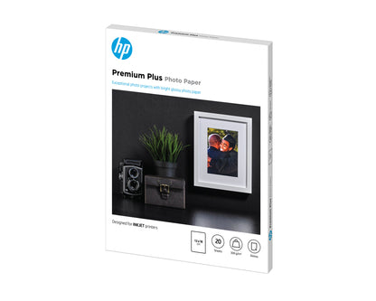HP Premium Plus Glossy Photo Paper-20 sht/13 x 18 cm